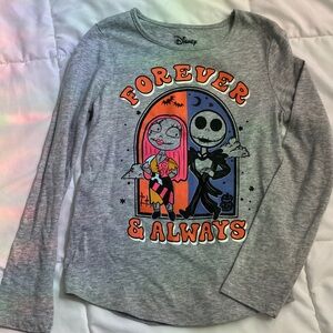 Disney Gray Long Sleeve Shirt with Colorful Characters